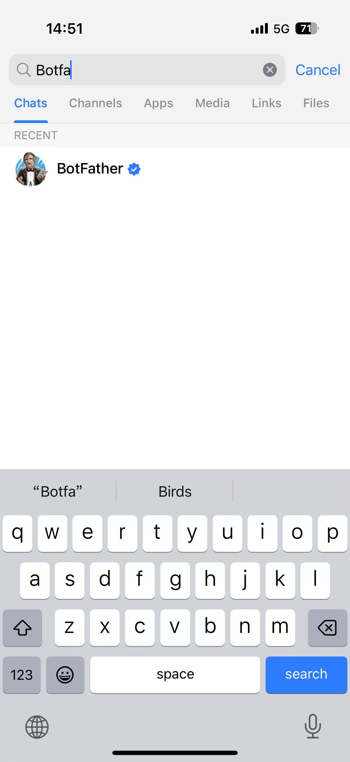 搜索BotFather